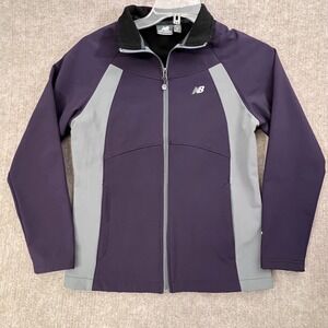 New Balance Womens Full Zip Jacket Purple Gray Athletic Running‎ Small S